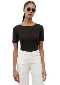 Marc O'Polo T-Shirt MARC O'POLO "T-shirt, short-sleeve, boat-neck", Damen, Gr. M, schwarz, Single Jersey, Obermaterial: 100% Baumwolle, Rundhals, Shirts T-Shirt