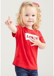 T-Shirt LEVI'S KIDS "BATWING TEE", M&auml;dchen, Gr. 6M/68, rot (superrot), Single Jersey, Obermaterial: 100% Baumwolle, unifarben, Basic schmal h&uuml;ftlang, Rundhals, gerader Abschluss, Shirts T-Shirt, Baby UNISEX