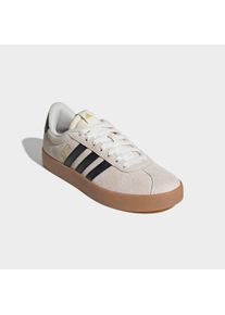Sneaker adidas Sportswear "VL COURT 3.0", Damen, Gr. 40, cream wei&szlig;, core schwarz, gold metallic, Leder, Synthetik, Schuhe Sneaker, inspiriert vom Design des adidas samba