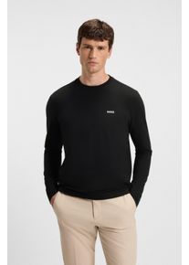 Langarmshirt BOSS Green "Tee Long", Herren, Gr. M, schwarz (schwarz001), Single Jersey, Obermaterial: 95% Baumwolle, 5% Elasthan, regular fit, Rundhals, eng eingefasste Kante, Shirts Langarmshirt, mit Rundhalsausschnitt