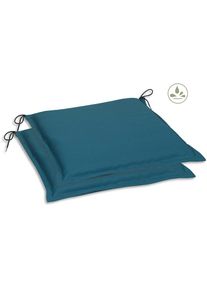 GO-DE, Sitzkissen &raquo;Dora&laquo; 2er Set, 47x5x45 cm, wasserabweisend, petrol + unifarben, Polyester, B/L: 47 cm x 45 cm - 2 Stk.