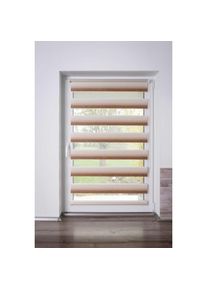 K-home, Doppelrollo &raquo;mit sch&ouml;nen Farbverlauf&laquo; Lichtschutz ohne Bohren freih&auml;ngend, beige + Wei&szlig; + Wei&szlig;, Polyester, 150 cm