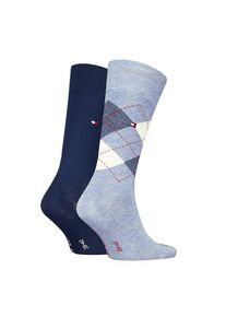 Tommy Hilfiger, Herren, Socken &raquo;TH MEN SOCK CHECK 2P&laquo; 2 Paar, 2 Paar tlg. mit klassischem Argyle-Design, light blue melange, 43-46, Gek&auml;mmte Baumwolle