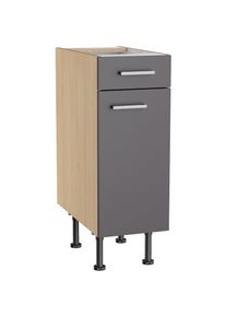 KOCHSTATION, Unterschrank &raquo;KS-Lucy&laquo; Breite 30 cm, h&ouml;henverstellbare F&uuml;&szlig;e, Soft-Close, anthrazit/Eiche hell, Eiche hell - B/H/T: 30 cm x 87 cm x 58,1 