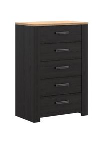 FORTE, Kommode &raquo;Bohol&laquo; B/H/T71,7/106,2/42 cm, 5 Schubk&auml;sten, Landhaus, Riviera Eiche / Cabezone Eiche, Spanplatte,