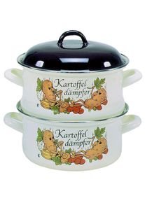 Kr&uuml;ger Kr&uuml;ger, Dampfgartopf &raquo;KARTOFFEL&laquo; 1 Stk. tlg. Emaille, hellbeige/schwarz,