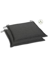 GO-DE, Sitzkissen &raquo;Dora&laquo; 2er Set, 45x47x40 cm, wasserabweisend, anthrazit + unifarben, Polyester, B/L: 45 cm x 40 cm - 2 Stk.