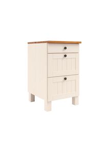 Home Affaire, Unterschrank &raquo;Alby2&laquo; Mit Metallgriffen, Breite 50 cm, wei&szlig;/honigfarben, Massivholz, wei&szlig; - B/H/T: 50 cm x 85 cm x 60 cm