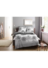 my home, Bettw&auml;sche &raquo;Tesso in Gr. 135x200, 155x220 oder 200x200 cm&laquo; 3 Stk. Bettw&auml;sche mit Ornamenten und in verschiedenen Qualit&auml;ten, grau/anthrazit, 