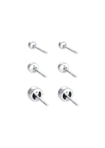 Elli, Damen, Ohrstecker-Set &raquo;Ohrringe (Set, 6 tlg) rund 925 Silber, mit Kristallen von Swarovski &laquo;, Silber, Zeitlos funkelnde Ohrstecker f&uuml;r Damen