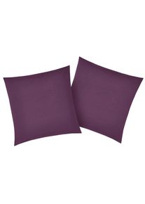 OTTO home, Kissenbez&uuml;ge &raquo;Luisa&laquo; aus 100% Baumwolle, mit Rei&szlig;verschluss, atmungsaktiv, uni, dunkellila, Renforc&eacute;, Renforc&eacute;, B/L: 50 cm x 50 cm - 2 Stk.