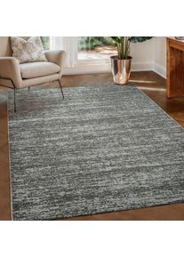 Sanat, Teppich &raquo;Oslo&laquo; rechteckig 10 mm H&ouml;he meliert robuster Kurzflor, Wohnzimmer, Schlafzimmer, auch als L&auml;ufer, grau, Kunstfaser, B : 80 cm 1 Stk. -