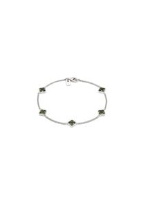 Kuzzoi, Herren, Armkette &raquo;Armband Kleeblatt Emaille 925 Sterling Silber vergoldet&laquo;, Silber, 19, Armband f&uuml;r Herren mit Kleeblattsymbol in Goldton f&uuml;r 