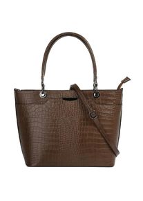 CLUTY, Damen, Henkeltasche echt Leder, Made in Italy, braun, B/H/T: 30 cm x 22 cm x 10 cm onesize, Breite 30 cm x H&ouml;he 22 cm x Tiefe 10 cm