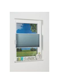 K-home, Plissee &raquo;Klemmfix Pisa&laquo; Lichtschutz ohne Bohren verspannt Crushed-Optik, petrol, Obermaterial: 100% Polyester, 210 cm