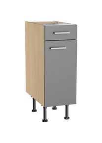 KOCHSTATION, Unterschrank &raquo;KS-Lucy&laquo; Breite 30 cm, h&ouml;henverstellbare F&uuml;&szlig;e, Soft-Close, basaltgrau/Eiche hell, Eiche hell - B/H/T: 30 cm x 87 cm x 58,1 
