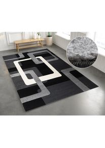 OTTO home, Teppich &raquo;Maxim&laquo; rechteckig 13 mm H&ouml;he Hoch-Tief-Effekt, Kurzflor, 3D-Design, Kundenliebling, schwarz, Kunstfaser, B : 70 cm 1 Stk. - 13 mm