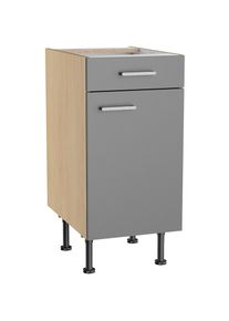 KOCHSTATION, Unterschrank &raquo;KS-Lucy&laquo; Breite 40 cm, h&ouml;henverstellbare F&uuml;&szlig;e, Soft-Close, basaltgrau/Eiche hell, Eiche hell - B/H/T: 40 cm x 87 cm x 58,1 