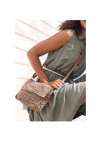 Vivance, Damen, Umh&auml;ngetasche &raquo;Handtasche&laquo; Minibag, Henkeltasche, Bast-Optik, Sommertasche, Crossbody Bag, taupe, B/H/T: 23 cm x 19 cm x 5 cm, 