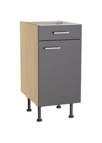 KOCHSTATION, Unterschrank &raquo;KS-Lucy&laquo; Breite 40 cm, h&ouml;henverstellbare F&uuml;&szlig;e, Soft-Close, anthrazit/Eiche hell, Eiche hell - B/H/T: 40 cm x 87 cm x 58,1 
