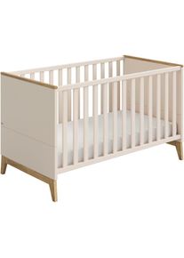 Paidi, Babybett &raquo;STIENE 70x140cm in Beige oder Grau, umbaubares Bett mit Massivholz&laquo; Gitterbett 4-fach h&ouml;henverstellbar, entnehmbare Sprossen, 