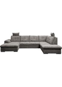 WERK2, Wohnlandschaft &raquo;Arena&laquo; mit Schlaffunktion und Bettkasten, grau, 100% Polyester,