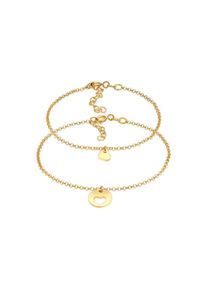 Elli, Damen, Armketten Set &raquo;Armband Herz Mutter Tochter Herzchen Look 925 Silber&laquo;, Gold, Zartes Armband Set mit Herz f&uuml;r Mutter und Tochter