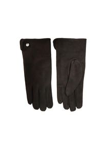 Capelli New York, Damen, Strickhandschuhe mit Ziernaht, Metall-Logo, Feinripp-Strick, elastisch, black, Strickhandschuhe von Capelli New York