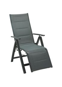 Ambia Garden Garten-Relaxsessel, Anthrazit, Grau, Metall, Textil, 60x110x72 cm, faltbar, Gartenm&ouml;bel, Gartenliegen, Liegest&uuml;hle