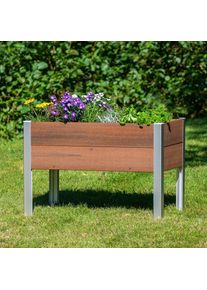 Dobar, Hochbeet &raquo;WPC, auf Stelzen, Teak&laquo; ca. 91 x 50 x 60 cm (L x B x H) gro&szlig; und ca. 17 kg, Hellbraun, WPC (Holz-Kunststoff-Komposit),