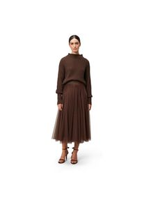 Zero, Damen, Faltenrock &raquo;Meshrock mit Gummibund&laquo;, Chicory Coffee, 38, Passform: Figurumspielend