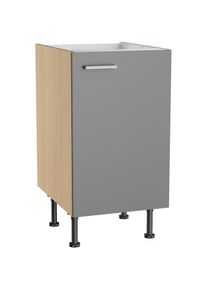 KOCHSTATION, Sp&uuml;lenschrank &raquo;KS-Lucy&laquo; Breite 45 cm, mit 1 T&uuml;r, h&ouml;henverstellbare F&uuml;&szlig;e, Soft-Close, basaltgrau/Eiche hell, Eiche hell - B/H/T: 45 cm x 