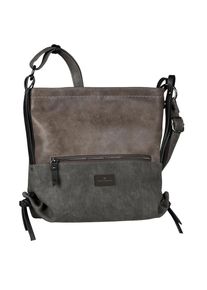 Tom Tailor, Damen, Umh&auml;ngetasche &raquo;ELIN&laquo; mit seitlichen Zierb&auml;ndern, grau, B/H/T: 28,5 cm x 26 cm x 9 cm, Aus schickem Lederimitat