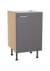 KOCHSTATION, Sp&uuml;lenschrank &raquo;KS-Lucy&laquo; Breite 50 cm, mit 1 T&uuml;r, h&ouml;henverstellbare F&uuml;&szlig;e, Soft-Close, anthrazit/Eiche hell, Eiche hell - B/H/T: 50 cm x 87