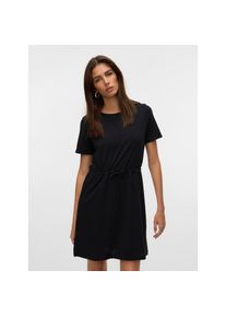 V&eacute;ro Moda Vero Moda, Damen, Shirtkleid &raquo;VMLUNA SS SHORT STRING DRESS JRS NOOS&laquo; Baumwollmischung, regular fit, Black, XS - N-Gr, Kurzes Kleid von Vero Moda