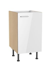 KOCHSTATION, Sp&uuml;lenschrank &raquo;KS-Lucy&laquo; Breite 45 cm, mit 1 T&uuml;r, h&ouml;henverstellbare F&uuml;&szlig;e, Soft-Close, wei&szlig; Glanz/Eiche hell, Eiche hell - B/H/T: 45 cm x 