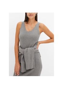 bonprix, Damen, Strickkleid Set, 2 tlg. f&uuml;r Fr&uuml;hjahr und Sommer, aus Viskose-Mischung, l&auml;ssige Passform, grau meliert meliert, 40/42 (M) - N-Gr, 