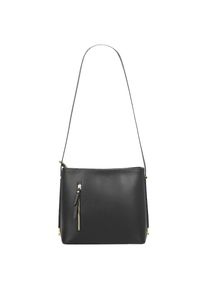 CLUTY, Damen, Henkeltasche echt Leder, Made in Italy, schwarz, B/H/T: 25 cm x 24 cm x 9 cm onesize, Breite 25 cm x H&ouml;he 24 cm x Tiefe 9 cm