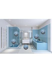 Paulmann, LED Panel &raquo;Atria Shine IP44 eckig 190x190mm 11,2W 900lm 3000K&laquo; 1 Stk. Warmwei&szlig; Backlight, schwarz,