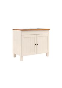 Home Affaire, Sp&uuml;lenschrank &raquo;Alby2&laquo; Mit Metallgriffen, Breite 100 cm, wei&szlig;/honigfarben, Massivholz, wei&szlig; - B/H/T: 100 cm x 85 cm x 60 cm