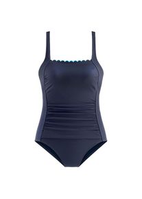 Lascana, Damen, Badeanzug &raquo;Camilla&laquo; mit Miedereinsatz, eingearbeitete Softcups, Unterbrustgummi vorne, navy-t&uuml;rkis, 46 - Cup E, Mit doppelter 