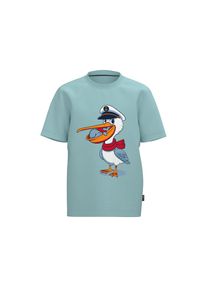 TRIGEMA, Herren, T-Shirt &raquo;TRIGEMA T Shirt mit Pelikan Print&laquo; 1, gletscher, 128, Single-Jersey