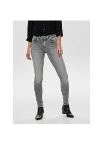 Only, Damen, Skinny-fit-Jeans &raquo;ONLBLUSH MID SK ANK RW REA0918 NOOS&laquo; mit ausgefranstem Saum, grey denim, XS (34) - L&auml;nge 32, Skinny-Fit-Jeans mit 