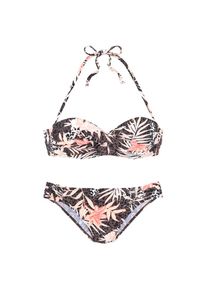 Buffalo, Damen, B&uuml;gel-Bandeau-Bikini im Mustermix, braun-apricot, 36 - Cup B, &bdquo;Bedruckt &ndash; jedes Teil ein Unikat&ldquo;