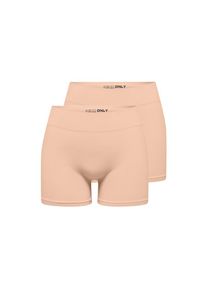 Only, Damen, Hotpants &raquo;ONLVICKY S-LESS MINI SHORTS 2-PACK&laquo;, Peach Taffy Pack:PEACH TAFFY+PEACH TAFFY, L/XL - N-Gr, 2-er Packung Hotpants von Only