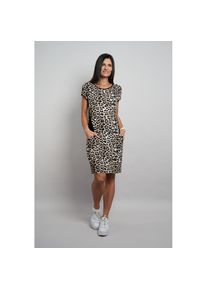 Seidel Moden, Damen, Minikleid Eingrifftaschen im Leo-Look - Viskose - MADE IN GERMANY, beige, 36 - N-Gr, Sommerkleid von Seidel Moden