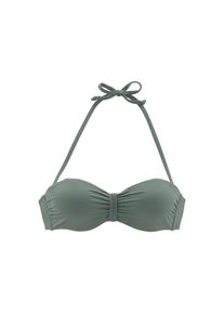 Bench., Damen, B&uuml;gel-Bandeau-Bikini-Top im Uni-Style, oliv, 38 - Cup C, Wattierte Cups