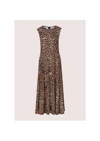 Madeleine Mode MADELEINE, Damen, Midikleid &raquo;Maxikleid Sommerkleid mit Animalprint&laquo; Taillennaht, beige / schwarz / multicolor, 42 - N-Gr, Bequeme Passform, L&auml;nge ca. 