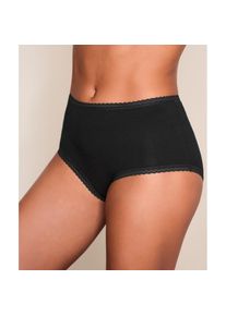 Vivance, Damen, Taillenslip 7er-Pack, aus weicher Baumwollqualit&auml;t mit feiner Spitzeneinfassung, schwarz, 36/38, Vivance Taillenslips im 7er-Pack