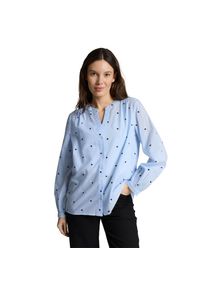 Tom Tailor, Damen, Klassische Bluse mit All-Over Print, blue heart design, 36, Klassische Bluse von Tom Tailor